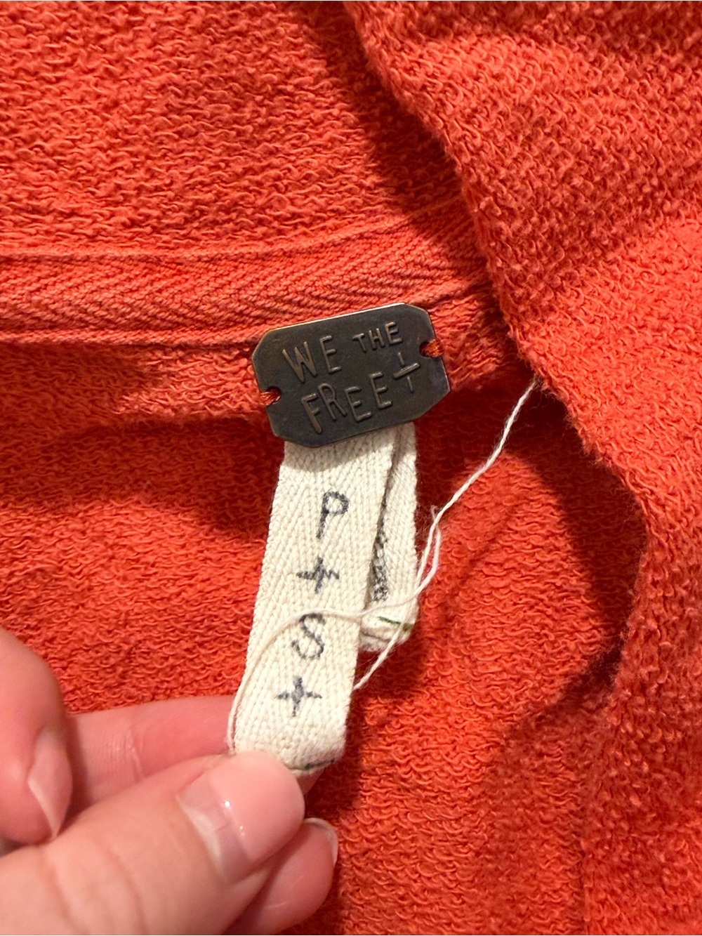 Free People Orange Ruffle-Front Hoodie - Picture 2 of 8